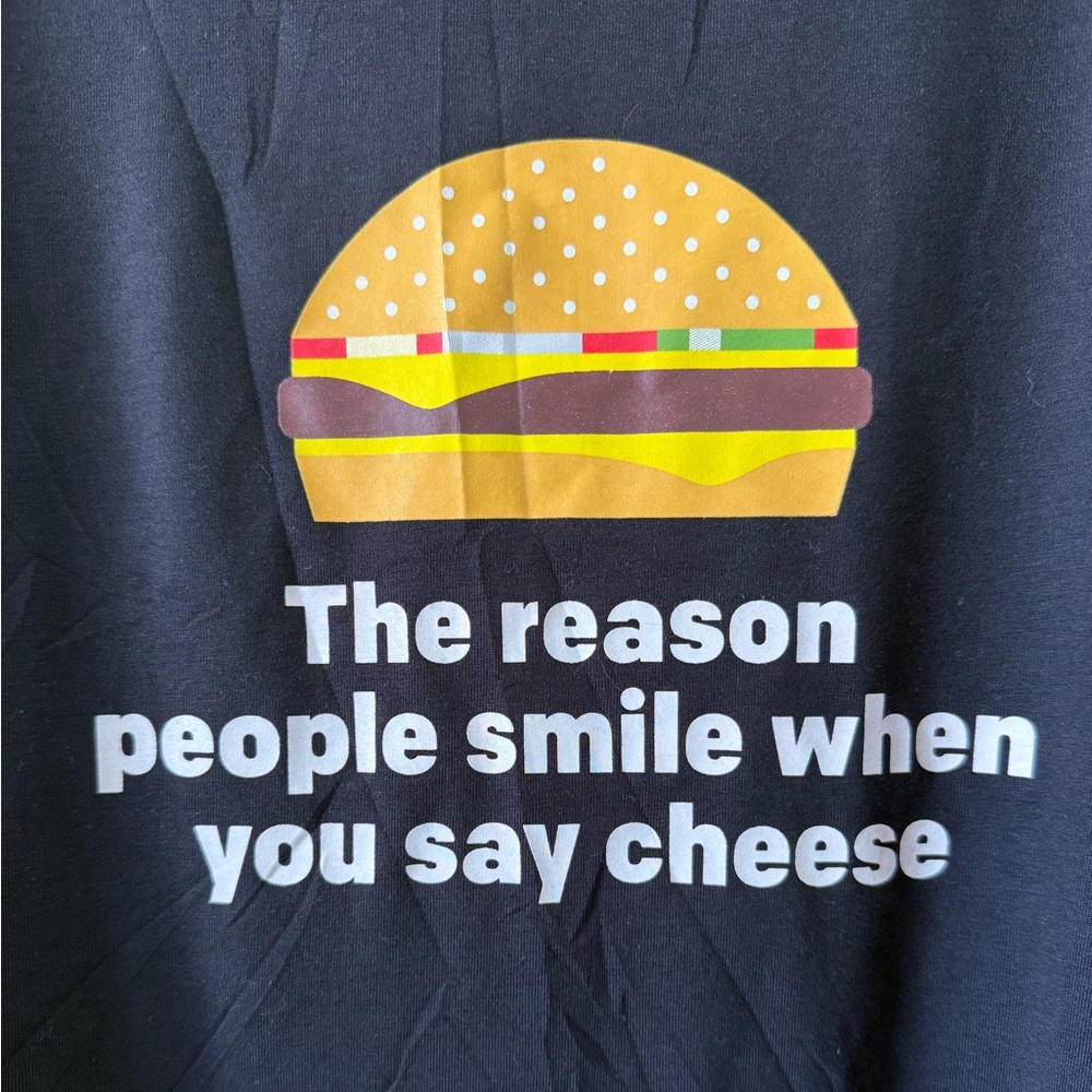 McDonald’s Employee Black Graphic T-shirt Men’s 3XL Excellent Condition Cheese